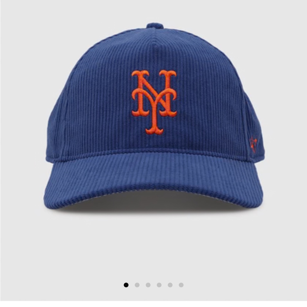 New York Mets Blue Corduroy Baseball Cap with Orange Logo